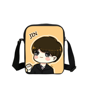 Korean B Bags Cute Cartoon Printing Messenger Bags With SUGA Rap Monster JIN J-HOPE JUNG KOOK JIMIN V Shoulder Bags Crossbody