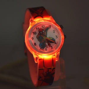 Spiderman Children Watches Cat Cartoon Electronic Colorful Light Source Child Watch Girls Birthday Party Kids Gift Clock Wrist