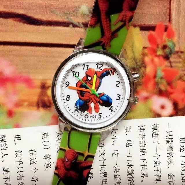 Spiderman Children Watches Cat Cartoon Electronic Colorful Light Source Child Watch Girls Birthday Party Kids Gift Clock Wrist
