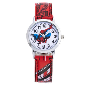 Spiderman Cartoon Kids Watches 30M Waterproof Cool Pattern Leather Strap Children Wristwatch Boys Babys Gift Montre Enfant 2019
