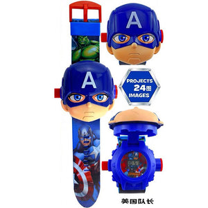 The 3 D  Projection  Children  Watch  Cartoon  Ultraman Spiderman Ironman Princess  Digital Watches  Kids Watches Toy