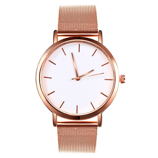 Mesh Steel Women Watches Fashion Luxury Rose Gold Ladies Watch For Women Silver Simple Designer Female Quartz Watch reloj mujer