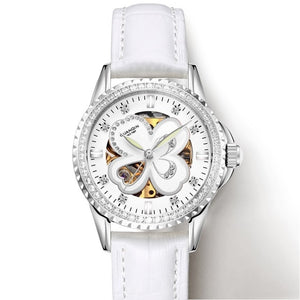 GUANQIN 2019 Automatic Mechanical Women Watches luxury brand ceramics Rhinestone Elegant rosewatch waterproof bayan kol saati