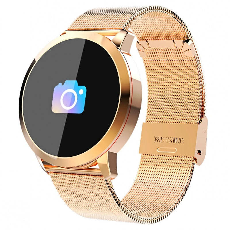 New Q8 OLED Bluetooth Smart Watch Stainless Steel Waterproof Wearable Device Smartwatch Wristwatch Men Women Fitness Tracker