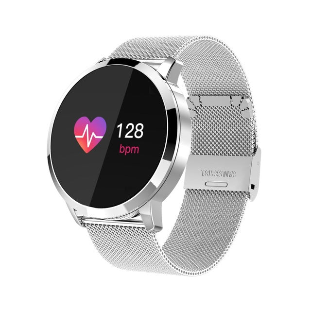 New Q8 OLED Bluetooth Smart Watch Stainless Steel Waterproof Wearable Device Smartwatch Wristwatch Men Women Fitness Tracker