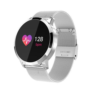 New Q8 OLED Bluetooth Smart Watch Stainless Steel Waterproof Wearable Device Smartwatch Wristwatch Men Women Fitness Tracker