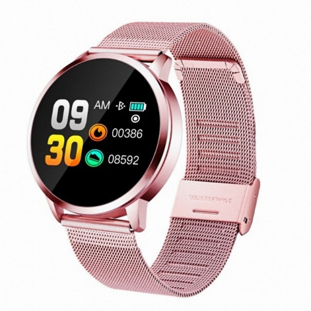 New Q8 OLED Bluetooth Smart Watch Stainless Steel Waterproof Wearable Device Smartwatch Wristwatch Men Women Fitness Tracker