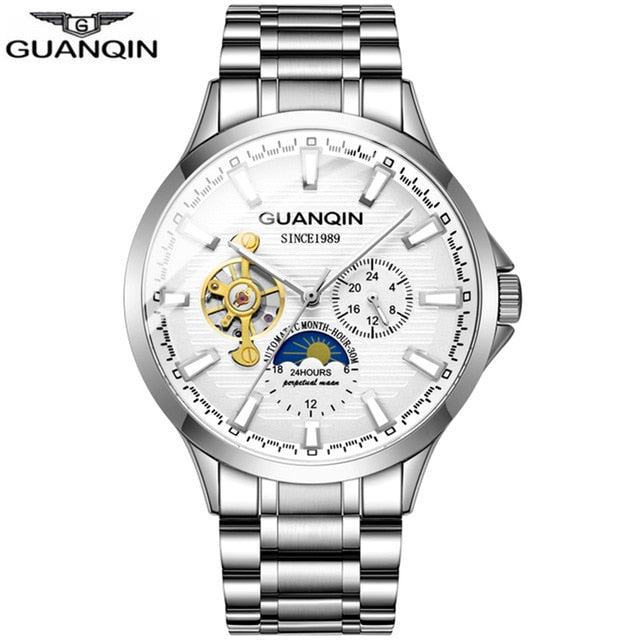 GUANQIN 2020 business watch men Automatic Luminous clock men Tourbillon waterproof Mechanical watch top brand relogio masculino