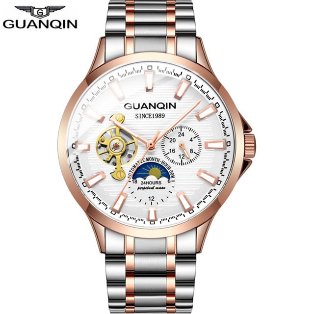 GUANQIN 2020 business watch men Automatic Luminous clock men Tourbillon waterproof Mechanical watch top brand relogio masculino