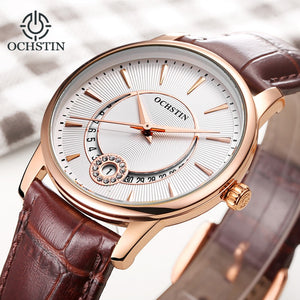 OCHSTIN Rose Gold Watch Women Quartz Watches Ladies Top Brand Luxury Female Wrist Watch Clock Leather Business Relogio Feminino