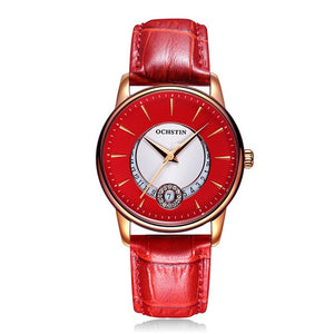 OCHSTIN Rose Gold Watch Women Quartz Watches Ladies Top Brand Luxury Female Wrist Watch Clock Leather Business Relogio Feminino