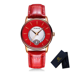 OCHSTIN Rose Gold Watch Women Quartz Watches Ladies Top Brand Luxury Female Wrist Watch Clock Leather Business Relogio Feminino