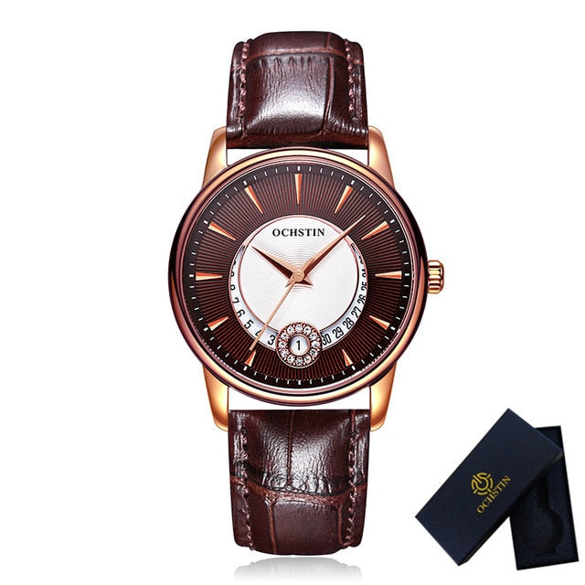 OCHSTIN Rose Gold Watch Women Quartz Watches Ladies Top Brand Luxury Female Wrist Watch Clock Leather Business Relogio Feminino