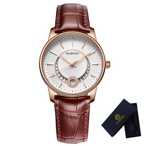 OCHSTIN Rose Gold Watch Women Quartz Watches Ladies Top Brand Luxury Female Wrist Watch Clock Leather Business Relogio Feminino