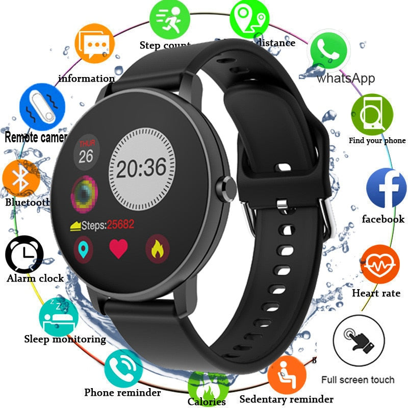 2020 Full Touch Smart Watch Men Blood Pressure Smartwatch Women Waterproof Heart Rate Tracker Sport Clock Watch For Android IOS