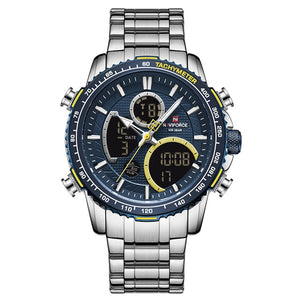 Naviforce men assista topo marca de luxo grande dial relógios do esporte dos homens cronógrafo quartzo relógio de pulso data masculino relogio masculino