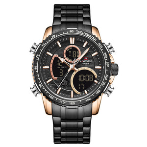 Naviforce men assista topo marca de luxo grande dial relógios do esporte dos homens cronógrafo quartzo relógio de pulso data masculino relogio masculino