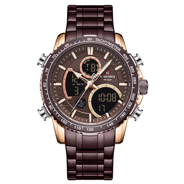 Naviforce men assista topo marca de luxo grande dial relógios do esporte dos homens cronógrafo quartzo relógio de pulso data masculino relogio masculino