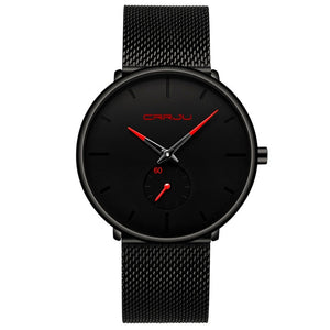 CRRJU mode hommes montres haut marque de luxe montre à Quartz hommes décontracté mince maille en acier étanche Sport montre Relogio Masculino