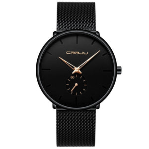 CRRJU mode hommes montres haut marque de luxe montre à Quartz hommes décontracté mince maille en acier étanche Sport montre Relogio Masculino