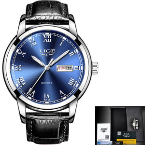 LIGE Watch Men Fashion Sports Quartz Full Steel Gold Business Mens Watches Top Brand Luxury Waterproof Watch Relogio Masculino