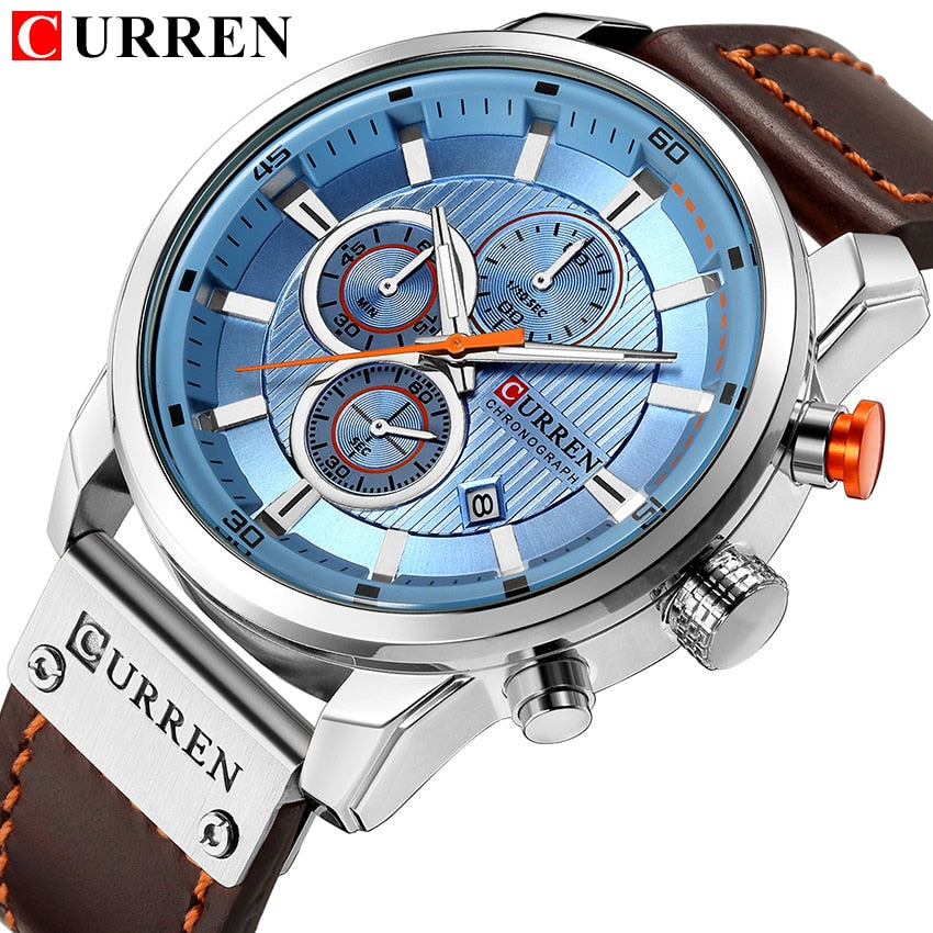 Top marca de luxo cronógrafo relógio de quartzo masculino relógio de pulso masculino do exército militar relógio de pulso masculino curren relogio masculino