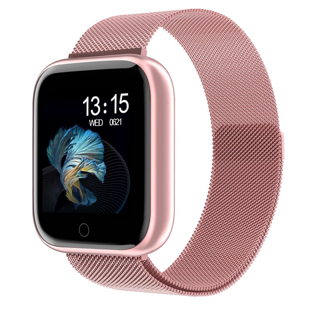 Steel Smartwatch Women Waterproof Smart Watch Men T80 Bluetooth Heart Rate Monitor Fitness Tracker For Apple IPhone Android