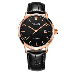 OUBAOER 2019 men's watches top luxury brand leather business Automatic watch Calendar display clock waterproof relogio masculino